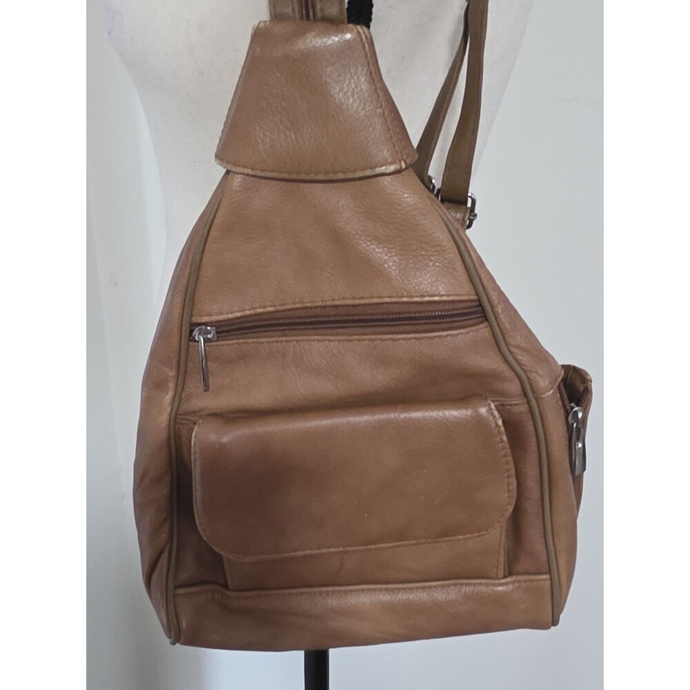 Genuine Leather BACKPACK/Sling Purse Multiple Compartments &Built in Wallet GUC
